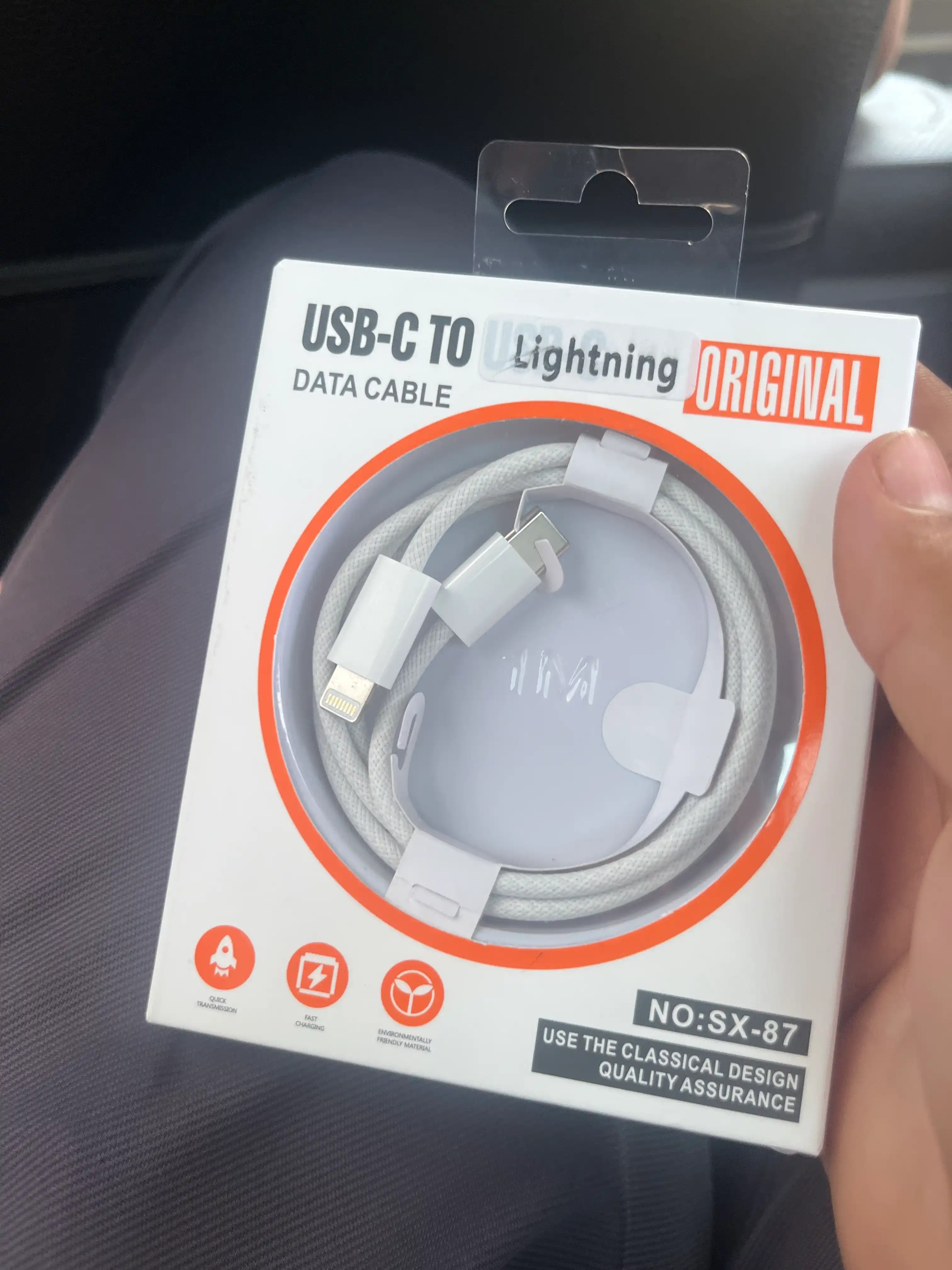 Kabel Type-C to Lightning 3.1, 6A, tez quvvatlash va ma’lumot uzatish uchun