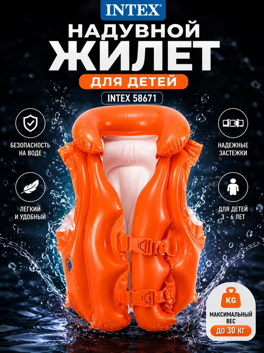 Жилет для плавания, Intex