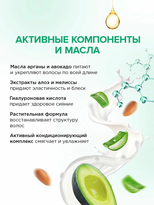 SYNERGETIC Шампунь для волос «Увлажнение и блеск», 400 мл
