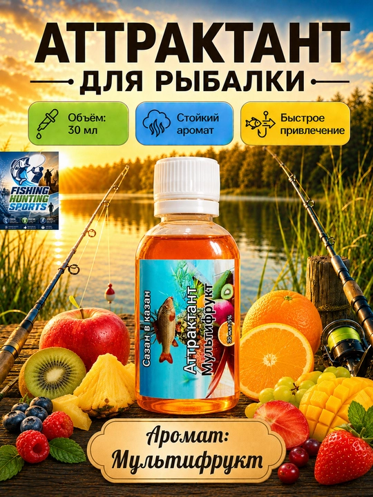 Спрей рыболовный для насадок с разными вкусами - 