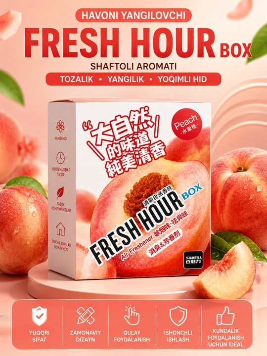 Fresh Hour Box Shaftoli Aromatli Havo Yangilovchi, Avtomobil va Xonalar uchun Aroma Box - 