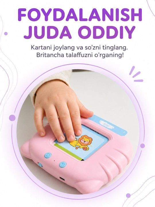 Interaktiv ovozli abc alifbe ingliz tilini o'rgatish montessori o'yinchoqlari