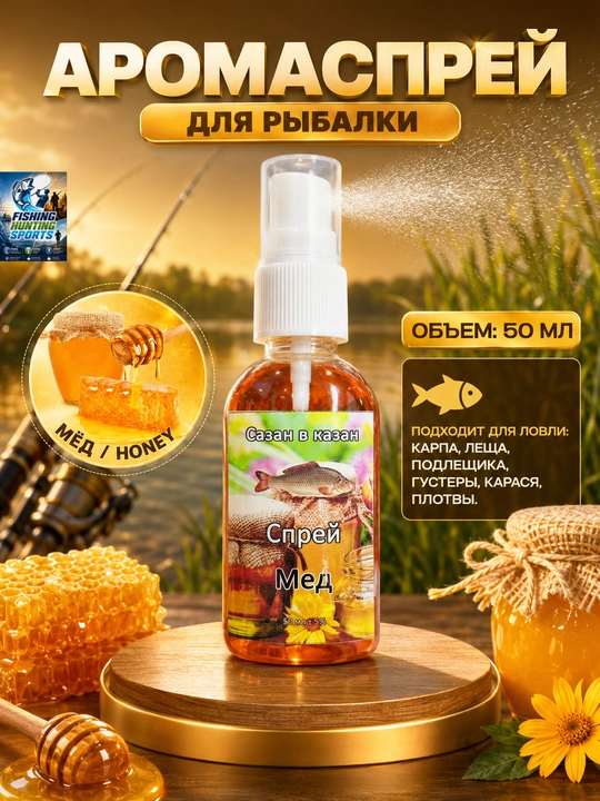 Спрей рыболовный для насадок с разными вкусами - 