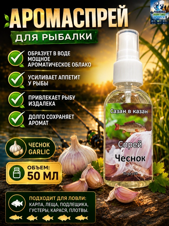 Спрей рыболовный для насадок с разными вкусами