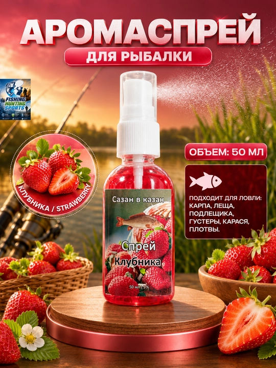Спрей рыболовный для насадок с разными вкусами - 