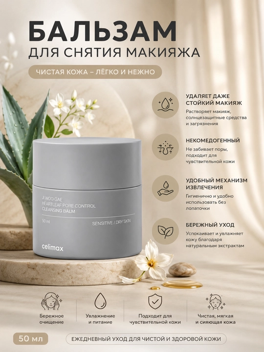 Makiyajni tozalash uchun balzam Celimax Dual Barrier Purifying Cleansing Balm, 50 ml - 