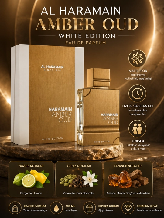 Al Haramain Amber Oud White Edition, 100 ml  - 