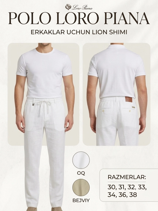 Erkaklar shimi - yozgi, yengil, havo o‘tkazuvchan, yoz va bahor uchun - 