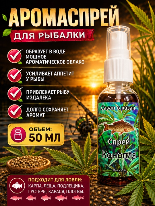 Спрей рыболовный для насадок с разными вкусами