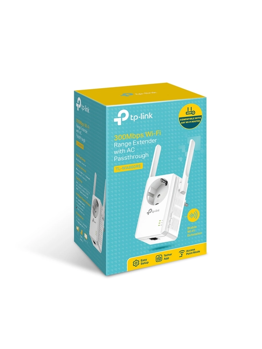 TL-WA860RE signal kuchaytirgichi, Wi-Fi TP-Link N300, o‘rnatilgan rozetkali takrorlagich