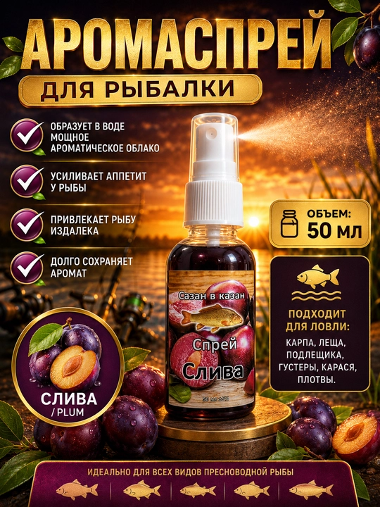 Спрей рыболовный для насадок с разными вкусами