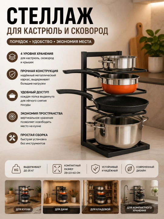 Двухъярусная полка для микроволновой печи - 