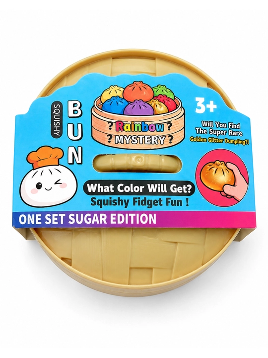 Мягкая игрушка Squishy Bao Bun с блестками, Антистресс, Сжималка для детей и взрослых