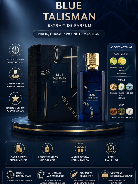 Blue Talisman Extrait De Parfum, 100 мл, премиальный мужской парфюм - 