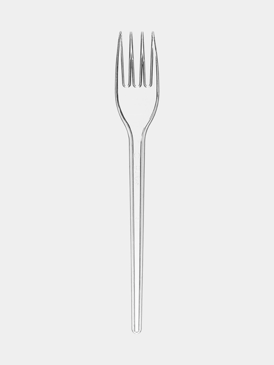 Bir martali ishlatiladigan vilkalar Zoolpack, plastmassa, shaffof, 50 dona, 16.5 sm