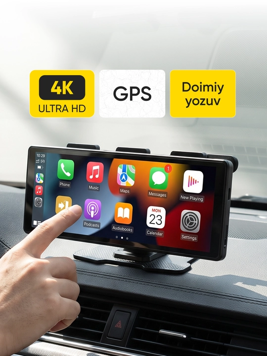 4K aqlli DVR, 10,26 dyuymli sensorli ekran, CarPlay / AndroitAuto, 64 GB