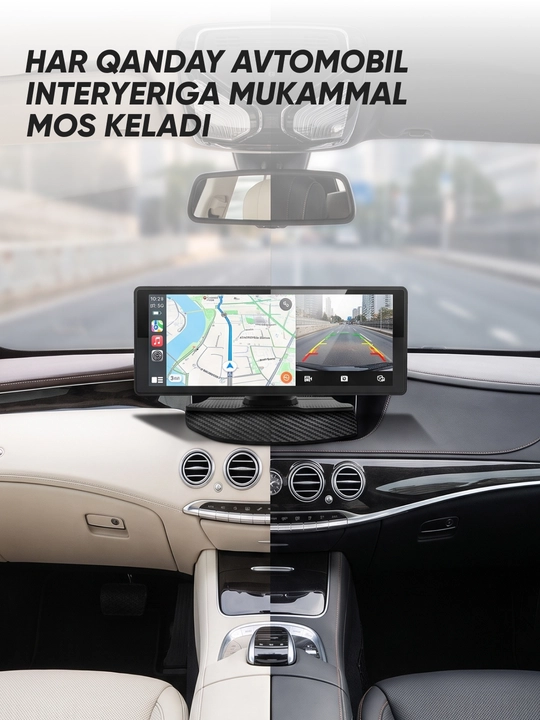 4K aqlli DVR, 10,26 dyuymli sensorli ekran, CarPlay / AndroitAuto, 64 GB