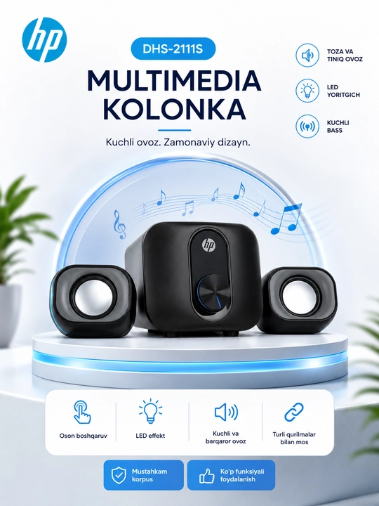 DHS-2111S — kompyuter uchun stereo kalonka tiniq va barqaror tovush bilan - 