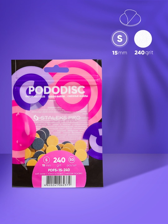 STALEKS PODODISC S EXPERT yumshoq asosli almashtiriladigan fayllar, 240 gr, 50 dona
