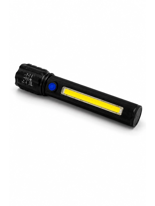 LED фонарь 450 лм, до 300 м, COB подсветка, IPX4, ручной фонарь с крючком