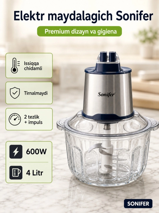 Измельчитель кухонный, 2 скорости, 4 л чоппер - 
