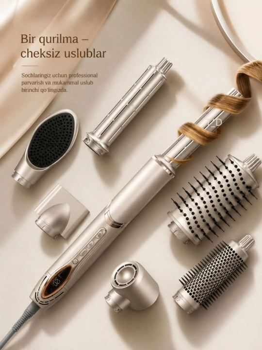 Фен стайлер Dyson MAC-1600W, дайсон для укладки волос, 8 в 1, с LED дисплеем
