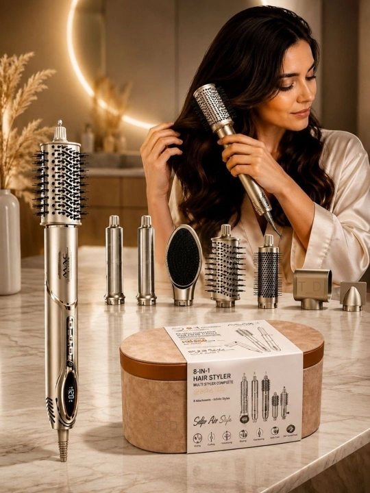 Фен стайлер Dyson MAC-1600W, дайсон для укладки волос, 8 в 1, с LED дисплеем