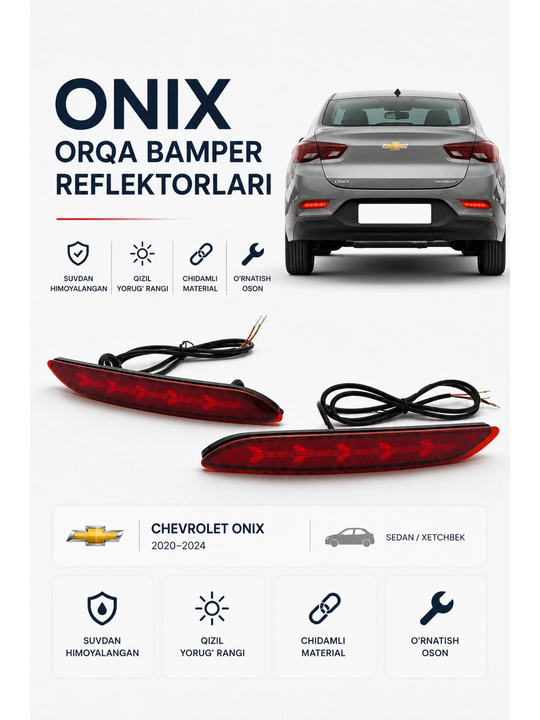 Chevrolet Onix, Malibu, Tracker 2, Spark, Kia Sonet uchun premium avto aksessuar garimdori - 