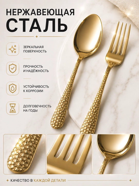 Набор столовых приборов, 18 предметов на 6 персон