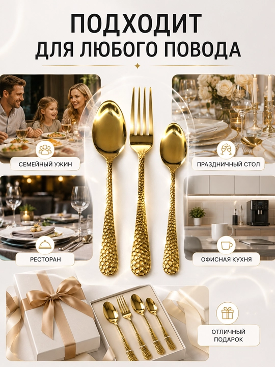 Набор столовых приборов, 18 предметов на 6 персон