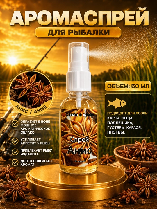 Спрей рыболовный для насадок с разными вкусами - 