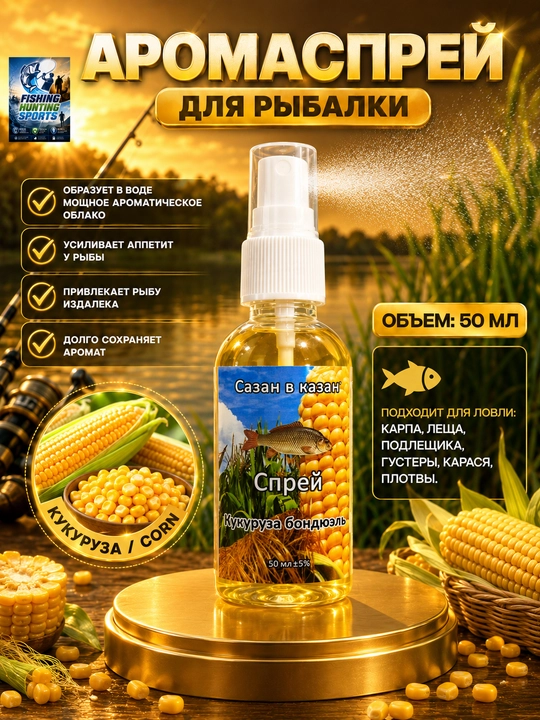Спрей рыболовный для насадок с разными вкусами - 