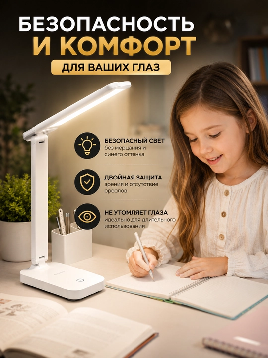 Buklanadigan LED stol chirog‘i, akkumulyatorli, sensorli boshqaruvli