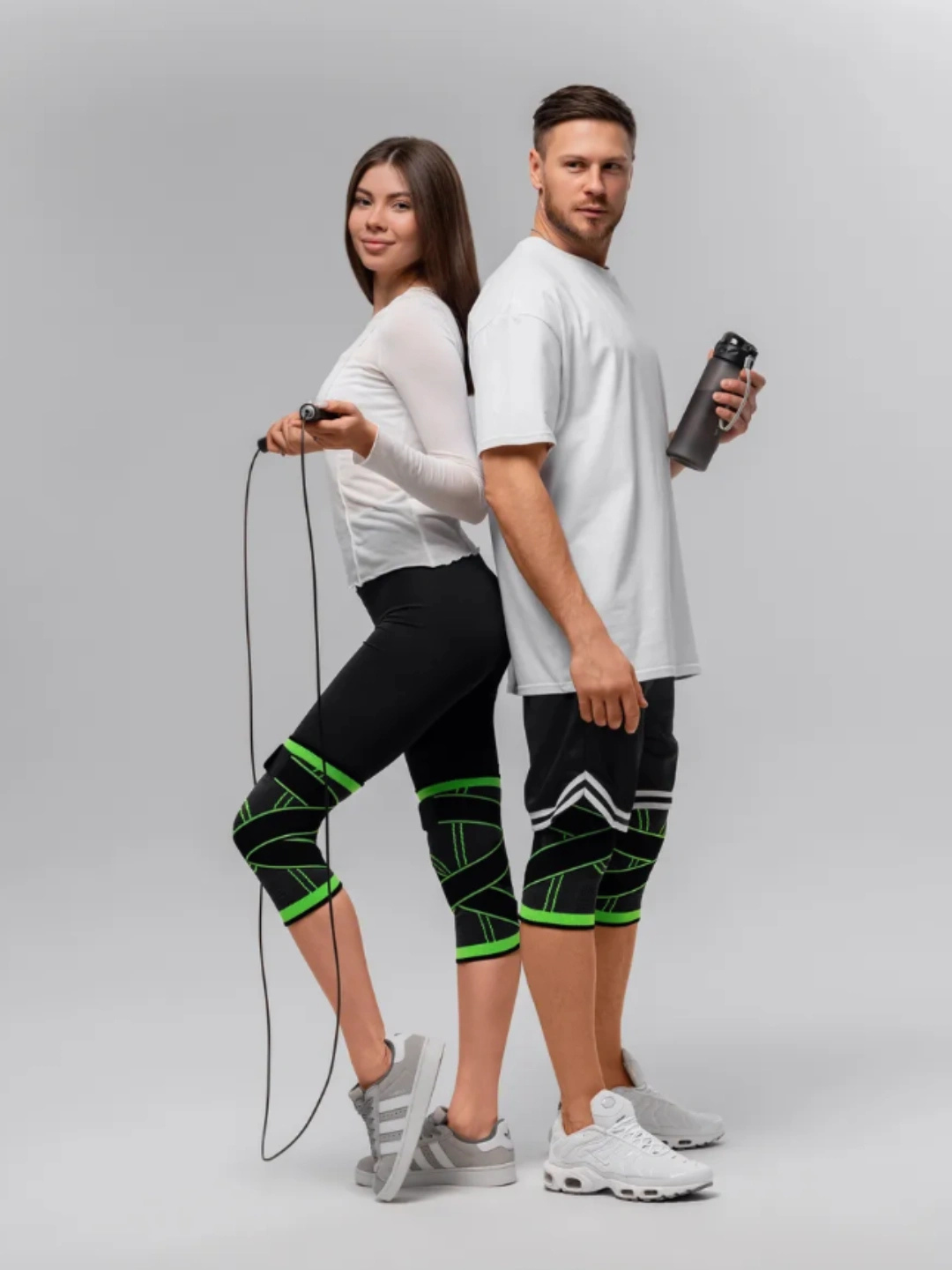 Наколенник спортивный, с ремнями, эластичный бандаж на колено, ортопедический, для суставов