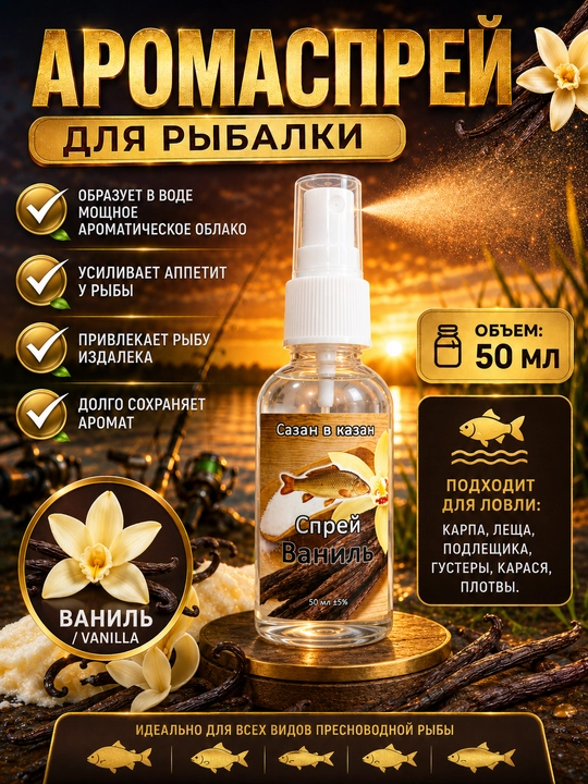 Спрей рыболовный для насадок с разными вкусами