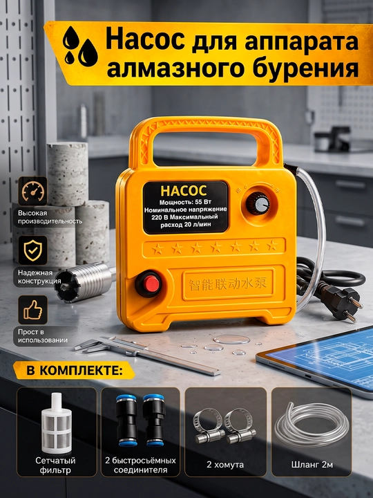 Насос для алмазного бурильного аппарата - 