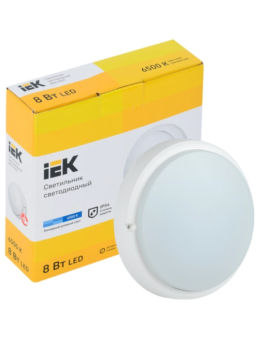 IEK DPO 6500K IP54 dumaloq LED yoritgichlari (4005 / 4006 / 4007 seriyalari)