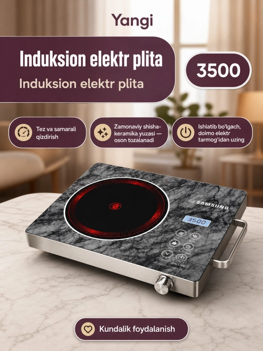 Infraqizil stol elektr plitasi 3500w S-602