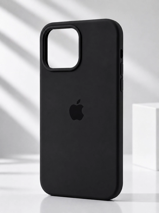 Силиконовый чехол для iPhone13/14/15/16Pro Max с внутренней подкладкой из микрофибры - 