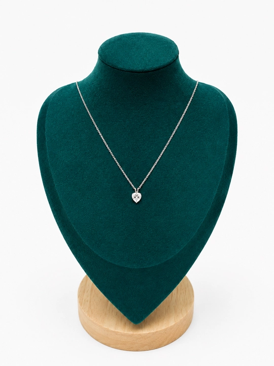 ALIXANDRA Колье Сердце из серебра 925, GRA Moissanite, 18K