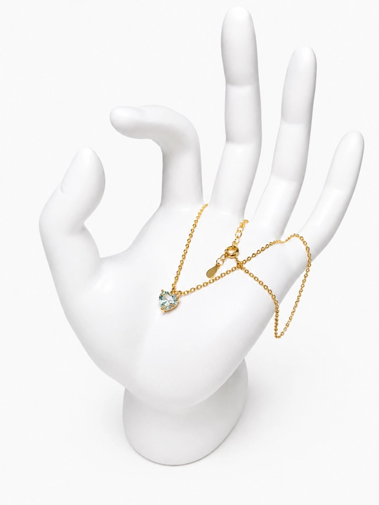 ALIXANDRA 925 Proba Kumush Yurak Kulonli Zanjir, GRA Moissanite, 18K Oltin Qoplamali