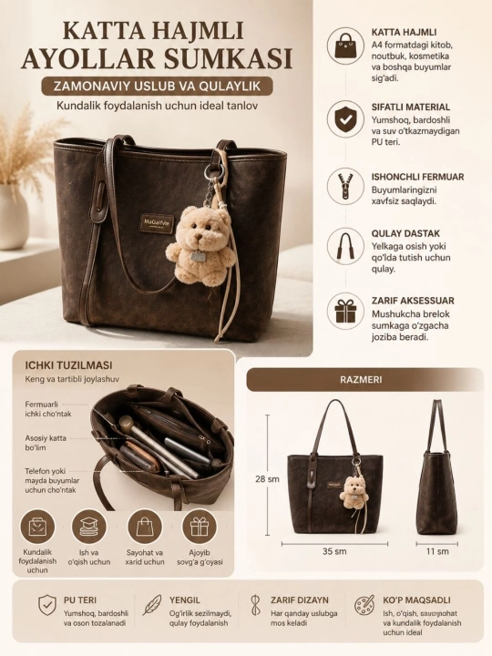 Ayollar sumkasi, sumka, leopard dizayndagi sumka, shopper sumka