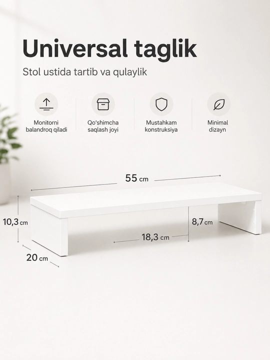 Monitor uchun stol tagligi, kompyuter uchun stol tagligi - 