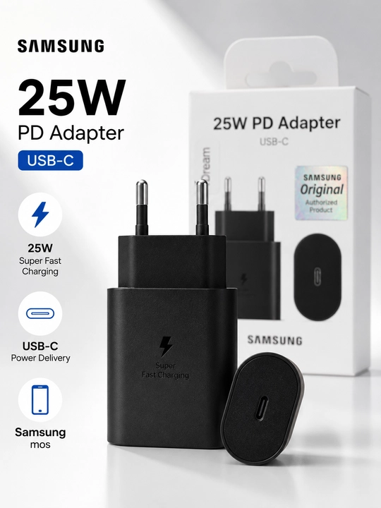 Samsung 25W USB-C PD Tezkor Zaryadlovchi Adapter EP-TA800 Original - 