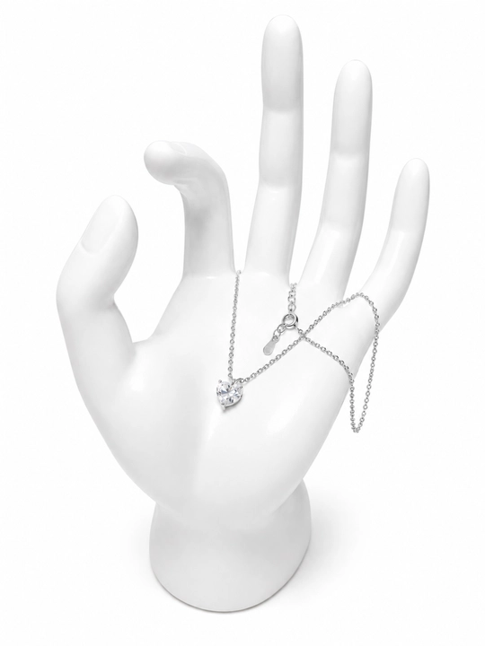 ALIXANDRA Колье Сердце из серебра 925, GRA Moissanite, 18K