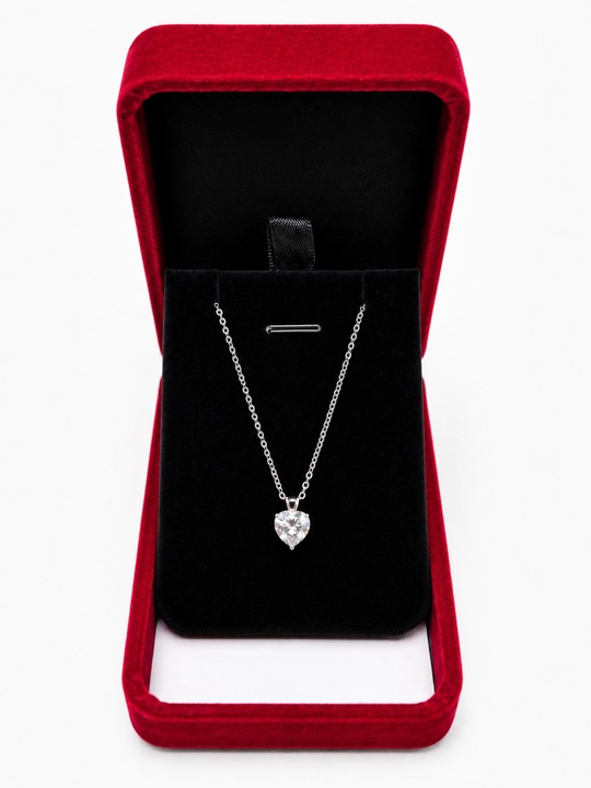 ALIXANDRA Колье Сердце из серебра 925, GRA Moissanite, 18K