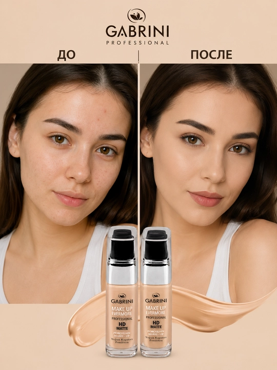 Gabrini Professional 30 ml, yuqori darajadagi qoplamali, xiralashtiruvchi tusli krem