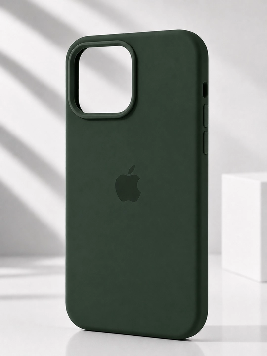 Силиконовый чехол для iPhone13/14/15/16Pro Max с внутренней подкладкой из микрофибры - 