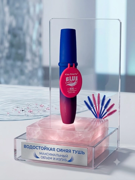 Тушь для ресниц, синяя тушь, тушь отлично разделяет ресницы  и очень стойкая - 