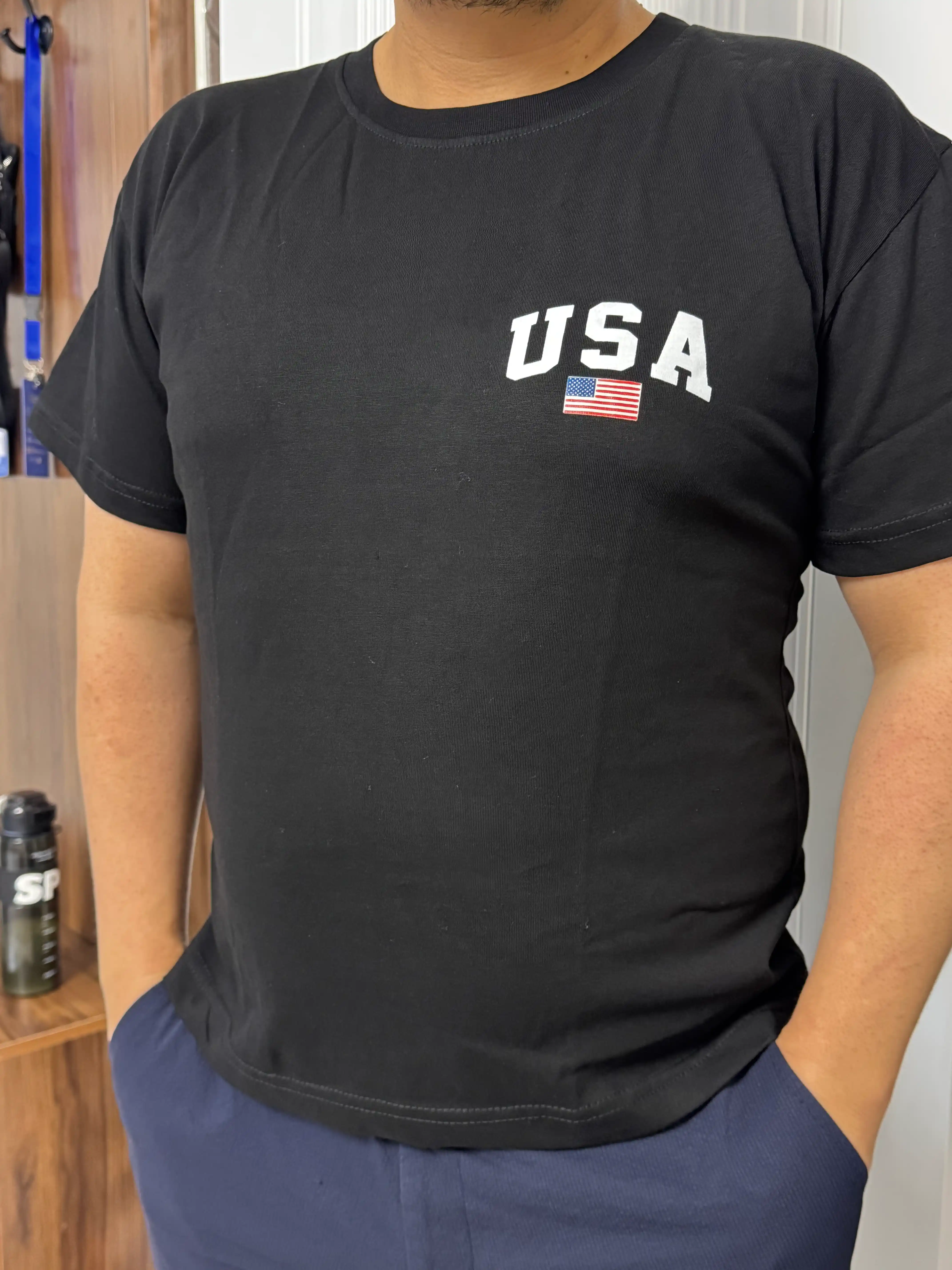 USA printli futbolkalar erkaklar va ayollar uchun, paxta